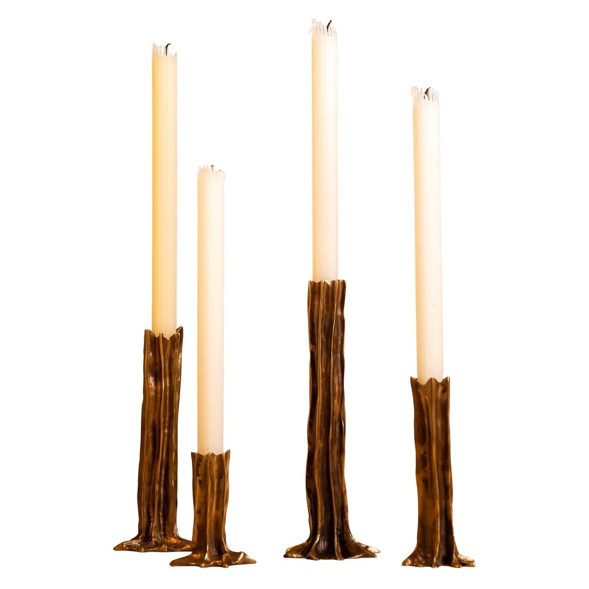 Dark Patina Arbor Candlesticks by Studio Palatin, Set of 4