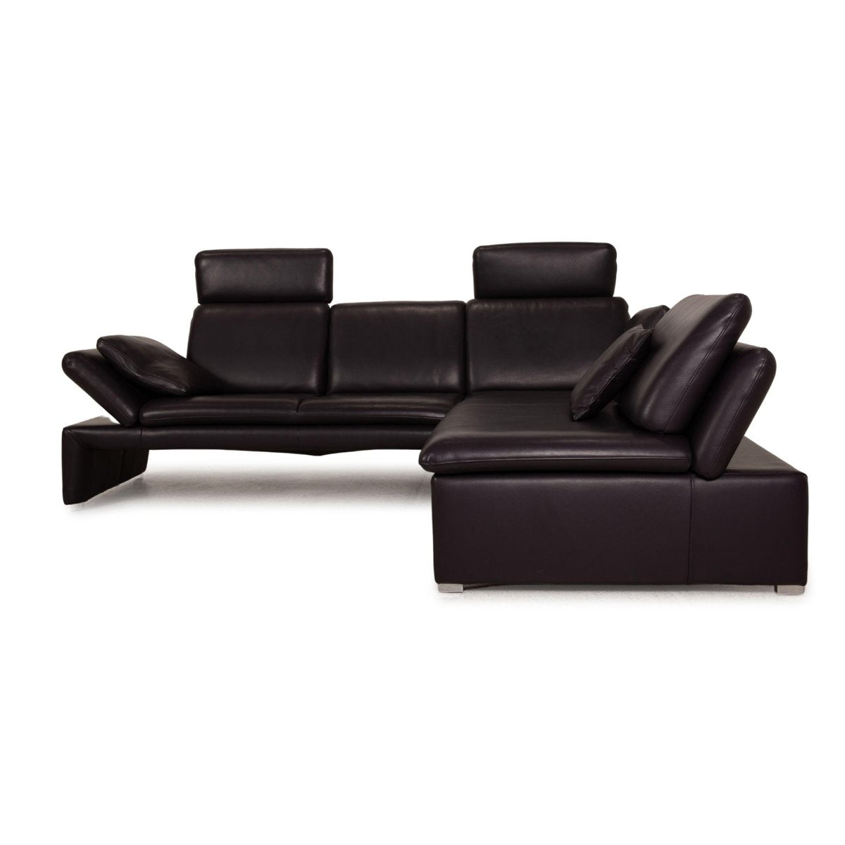 Dark Purple Leather Corner Sofa from Laauser Pegasus