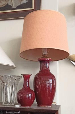 Dark Red Ceramic Lamp-FSD-1060855