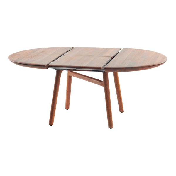 DASH ROUND EXTENSION - Round extendable solid wood dining table