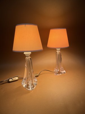 Daum France Crystal Table Lamps, 1960, Set of 2-EK-1807308