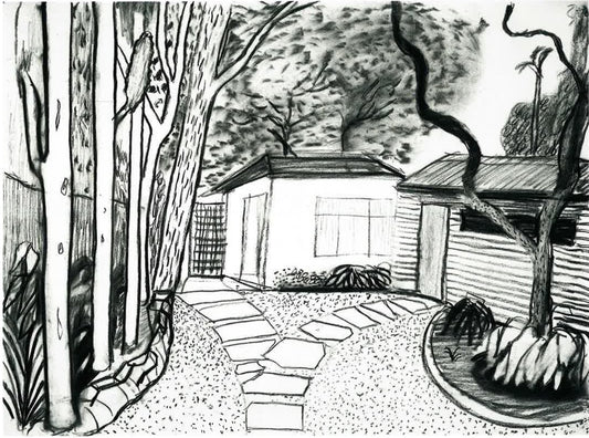 David Hockney, Guest House Front Garden II, 2000, Lithograph, Framed