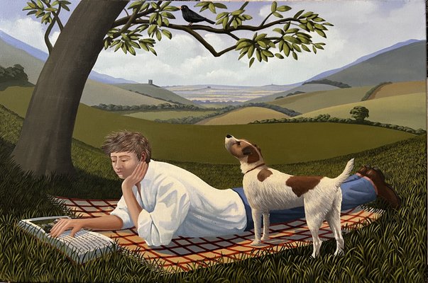 David Kirk, with Dog, United Kingdom, 1960, Acrylic-OSP-2020574