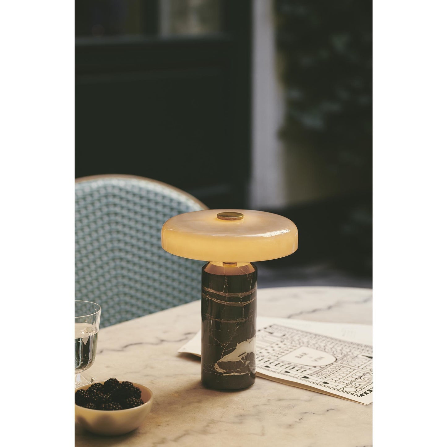 Design By Us Trip Portable Lamp Carrara Marble/Glossy Opal