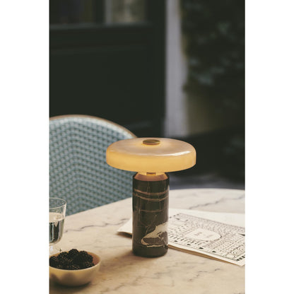 Design By Us Trip Portable Lamp Burgundy Marble/Glossy Opal