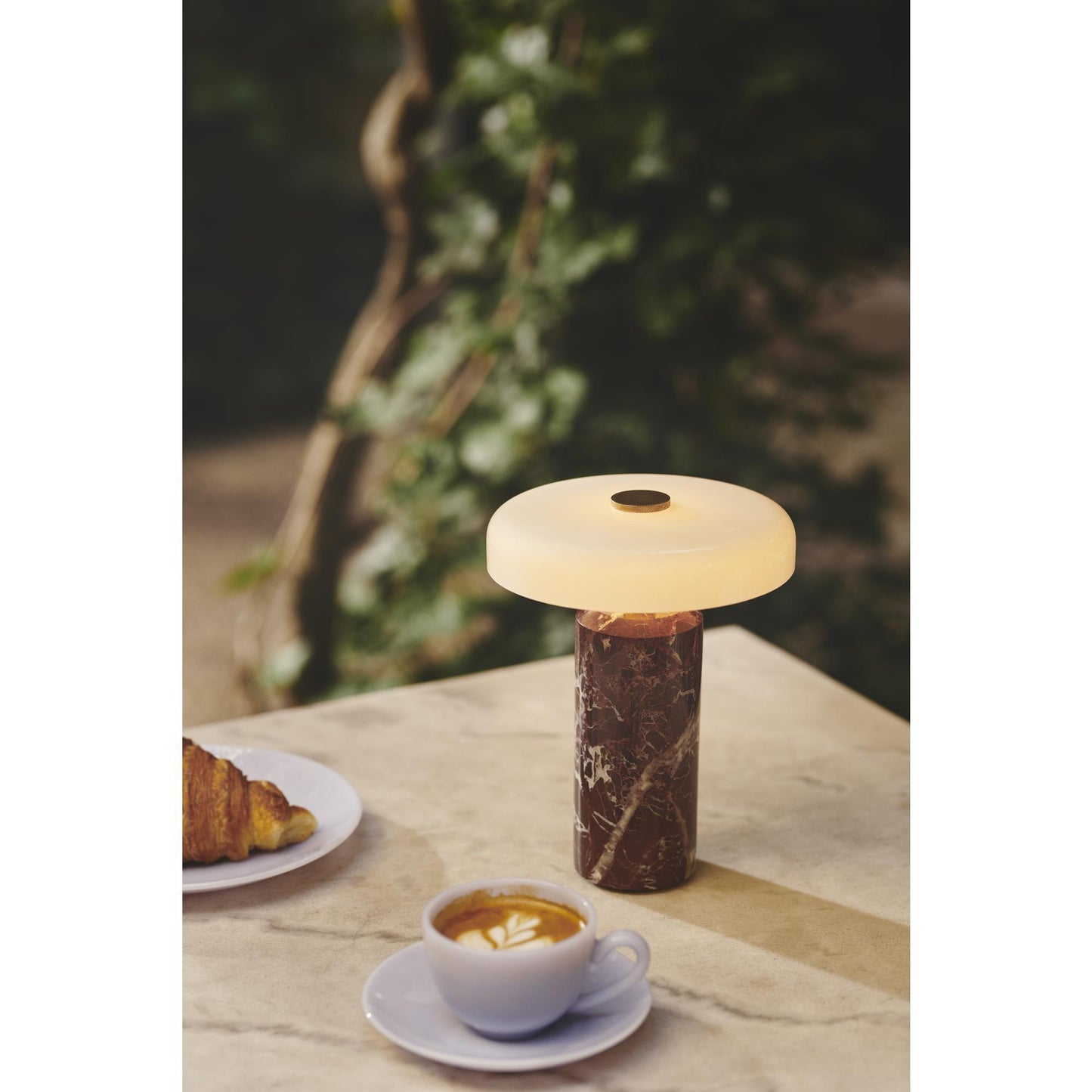 Design By Us Trip Portable Lamp Carrara Marble/Glossy Opal