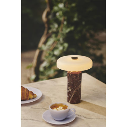 Design By Us Trip Portable Lamp Carrara Marble/Glossy Opal