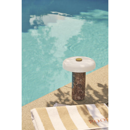 Design By Us Trip Portable Lamp Burgundy Marble/Glossy Opal