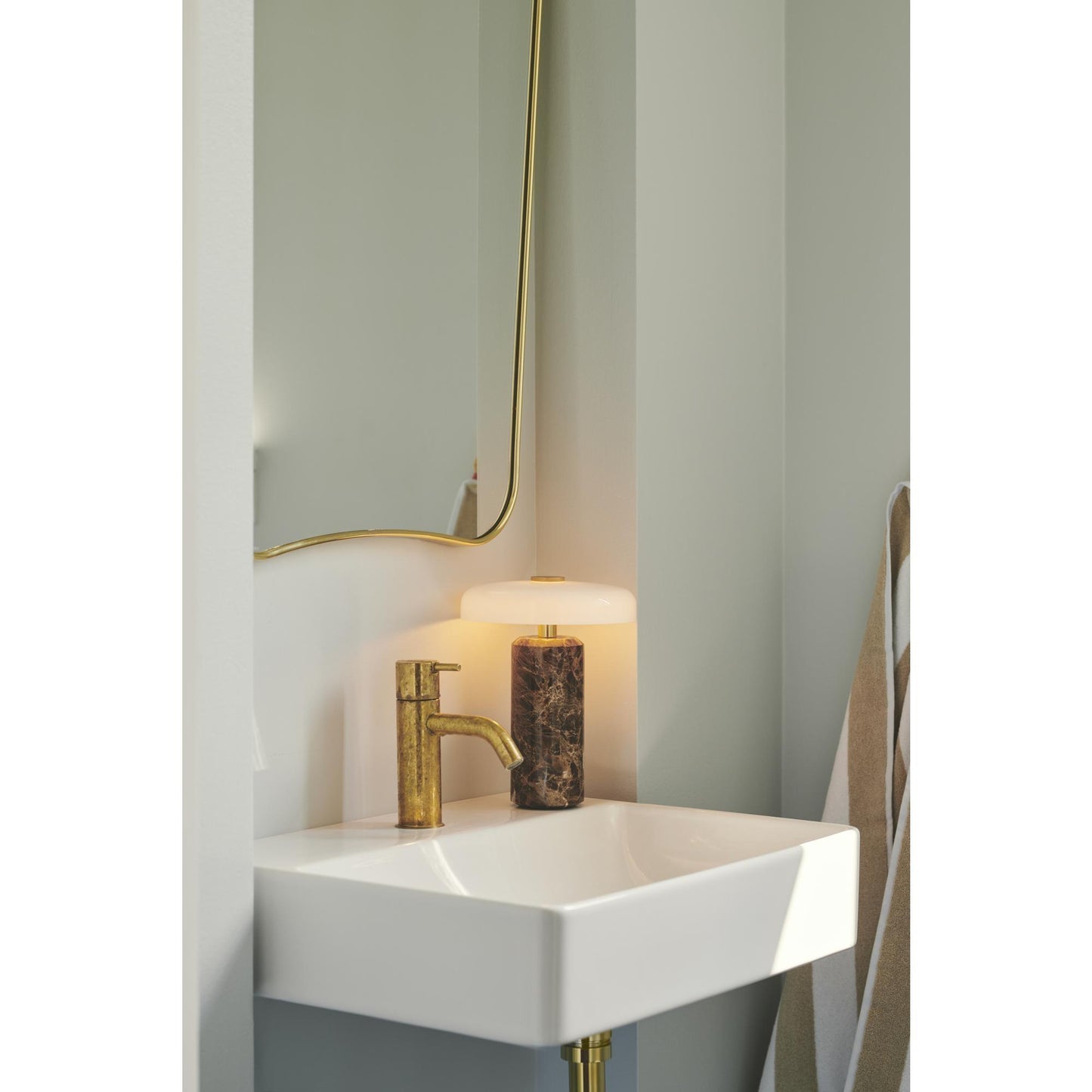 Design By Us Trip Portable Lamp Carrara Marble/Glossy Opal