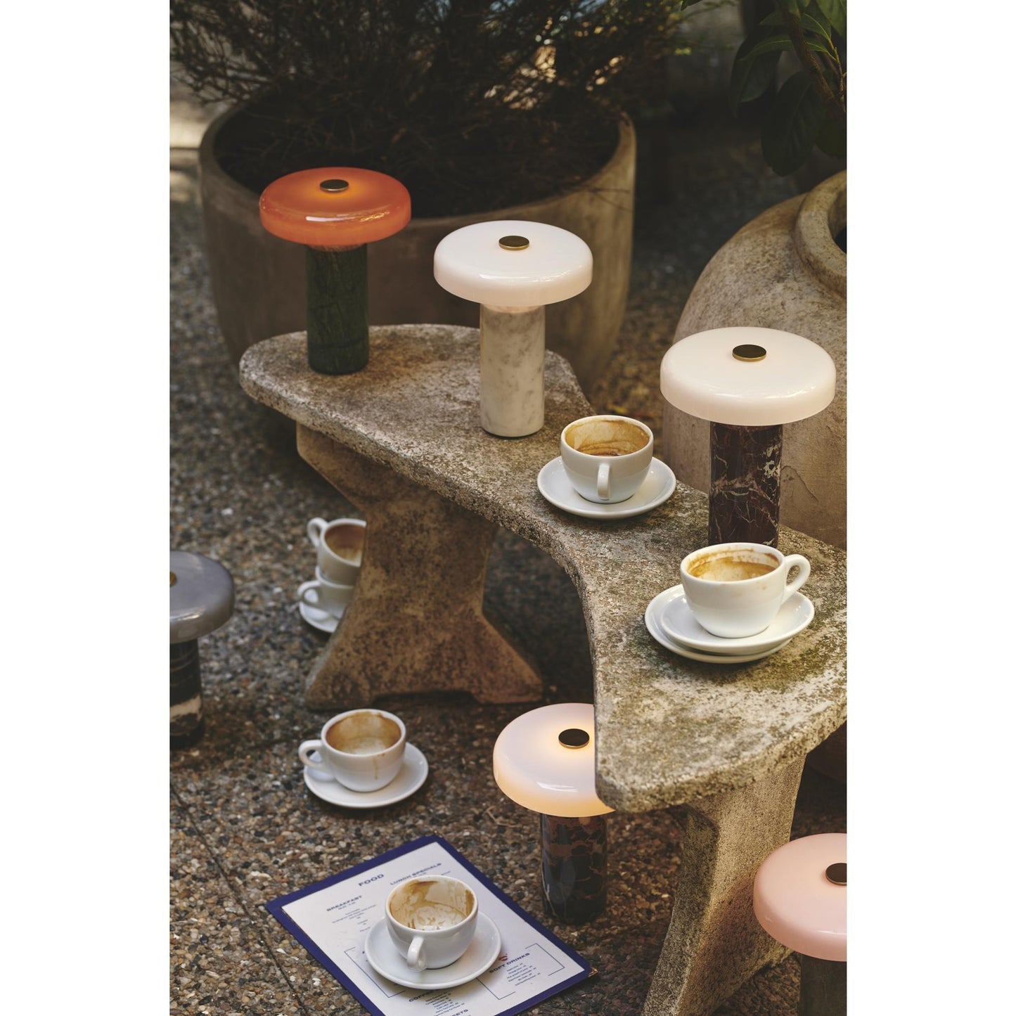 Design By Us Trip Portable Lamp Burgundy Marble/Glossy Opal