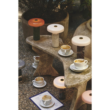 Design By Us Trip Portable Lamp Burgundy Marble/Glossy Opal