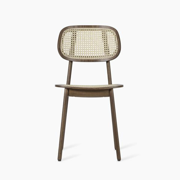 wooden dining chair with Woven Cane seat Titus by Vincent Sheppard #Tobacco stained beech