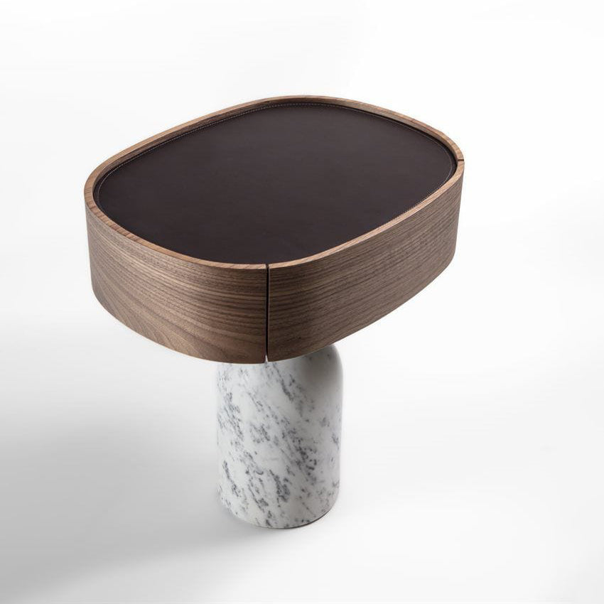 Ekero Night - Marble And Wood Bedside Table by Porada