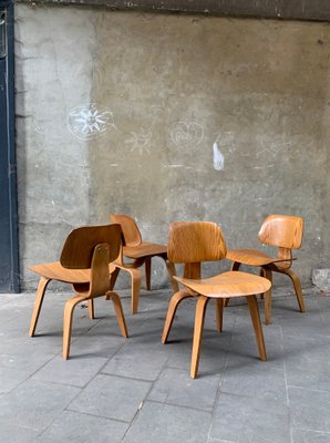 DCW Dining Chairs in Ash by Charles & Ray Eames for Herman Miller, 1940s, Set of 4-ZM-1314515