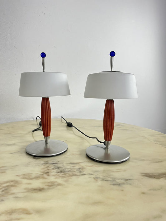 De Majo Murano Glass Table Lamps, 1980s, Set of 2