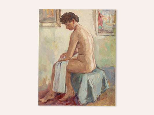 De Smet, Seated Female Nude, Oil on Panel, Framed