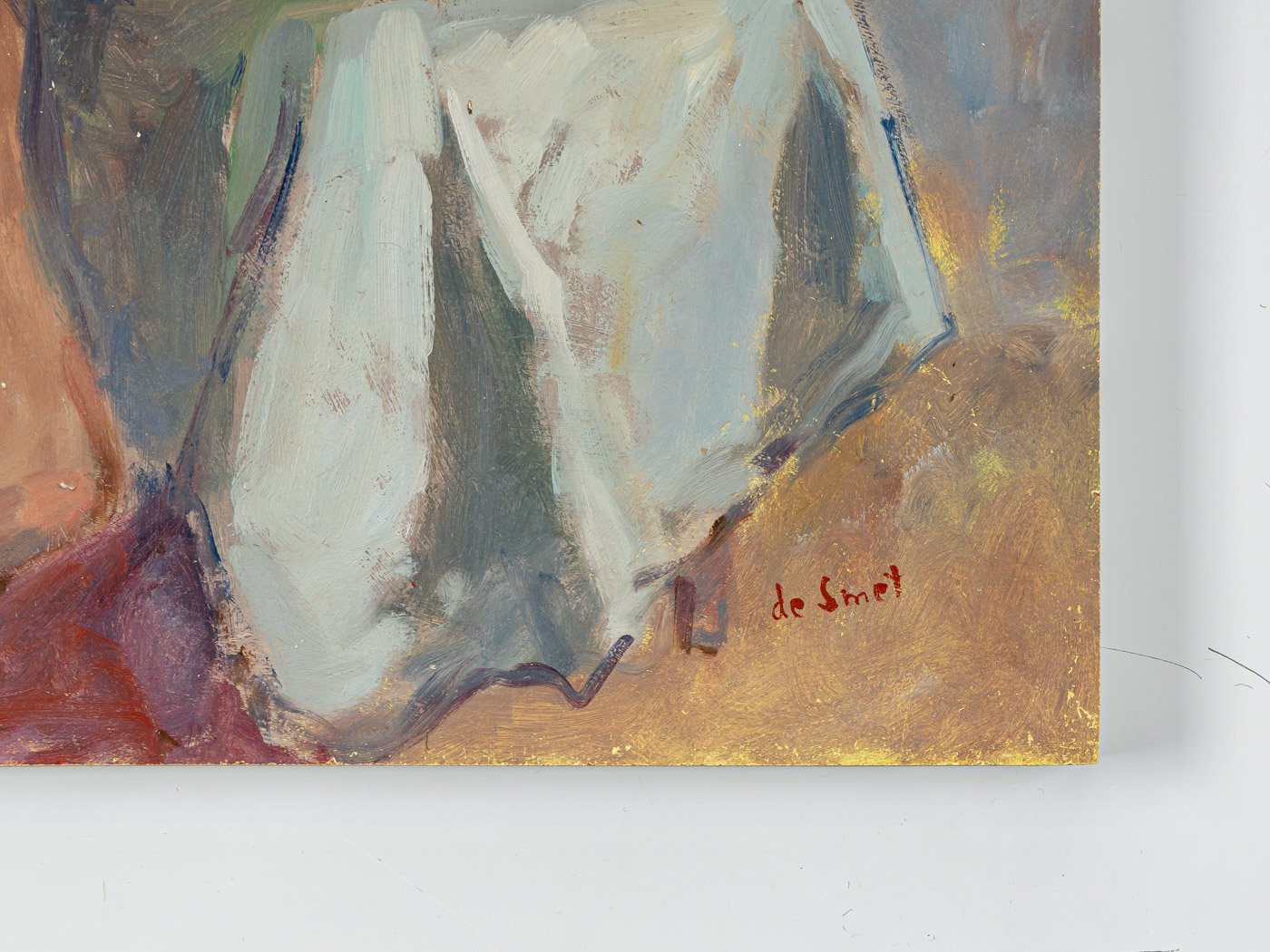 De Smet, Seated Female Nude, Oil on Panel, Framed