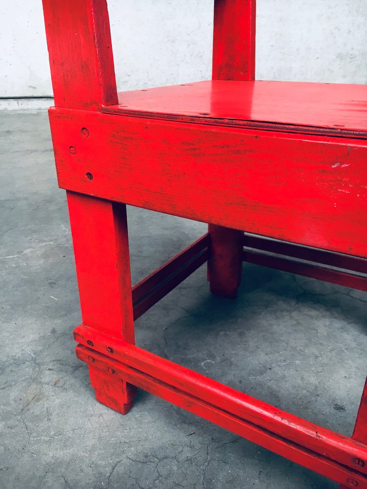 De Stijl Movement Design Red Chair attributed to Jan Wils, Netherlands, 1920s