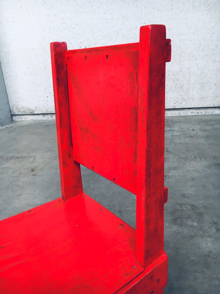 De Stijl Movement Design Red Chair attributed to Jan Wils, Netherlands, 1920s