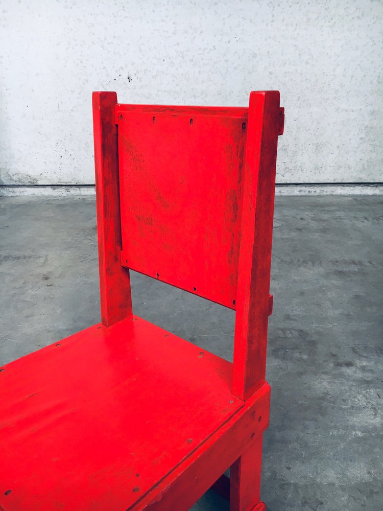 De Stijl Movement Design Red Chair attributed to Jan Wils, Netherlands, 1920s