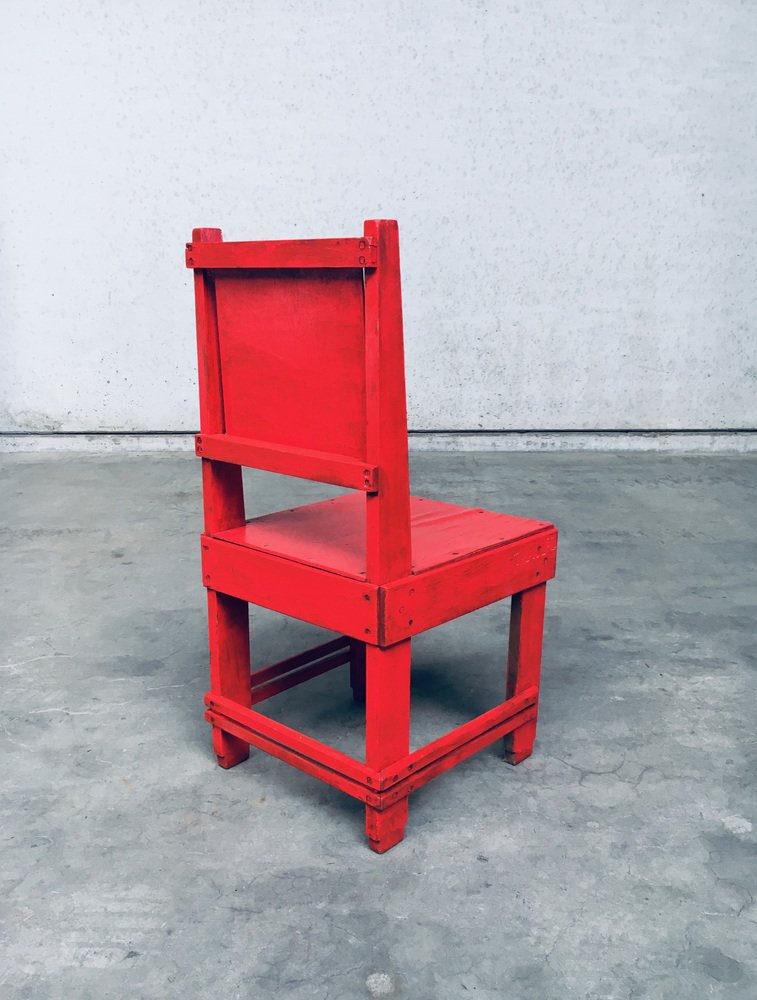 De Stijl Movement Design Red Chair attributed to Jan Wils, Netherlands, 1920s