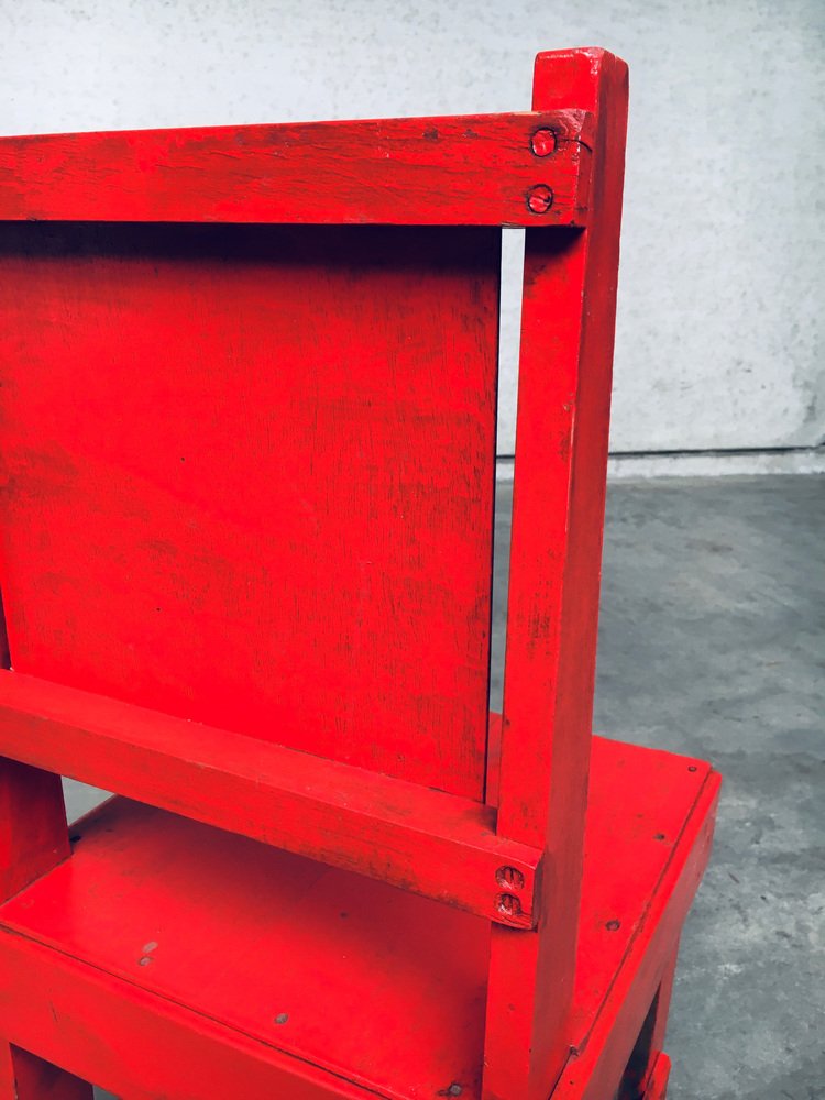 De Stijl Movement Design Red Chair attributed to Jan Wils, Netherlands, 1920s