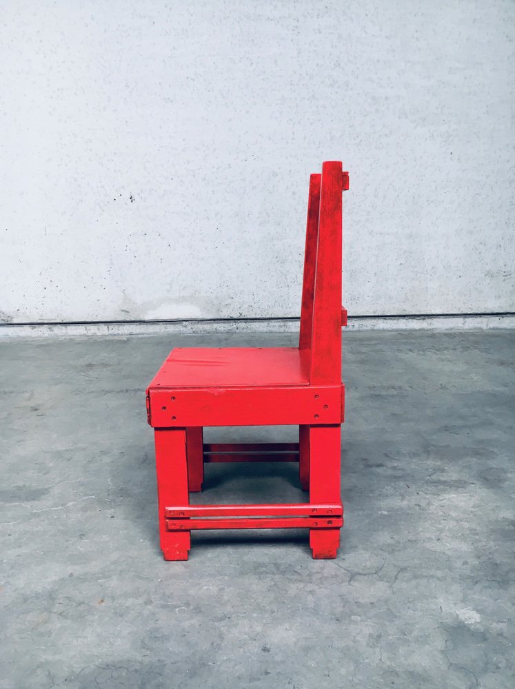 De Stijl Movement Design Red Chair attributed to Jan Wils, Netherlands, 1920s