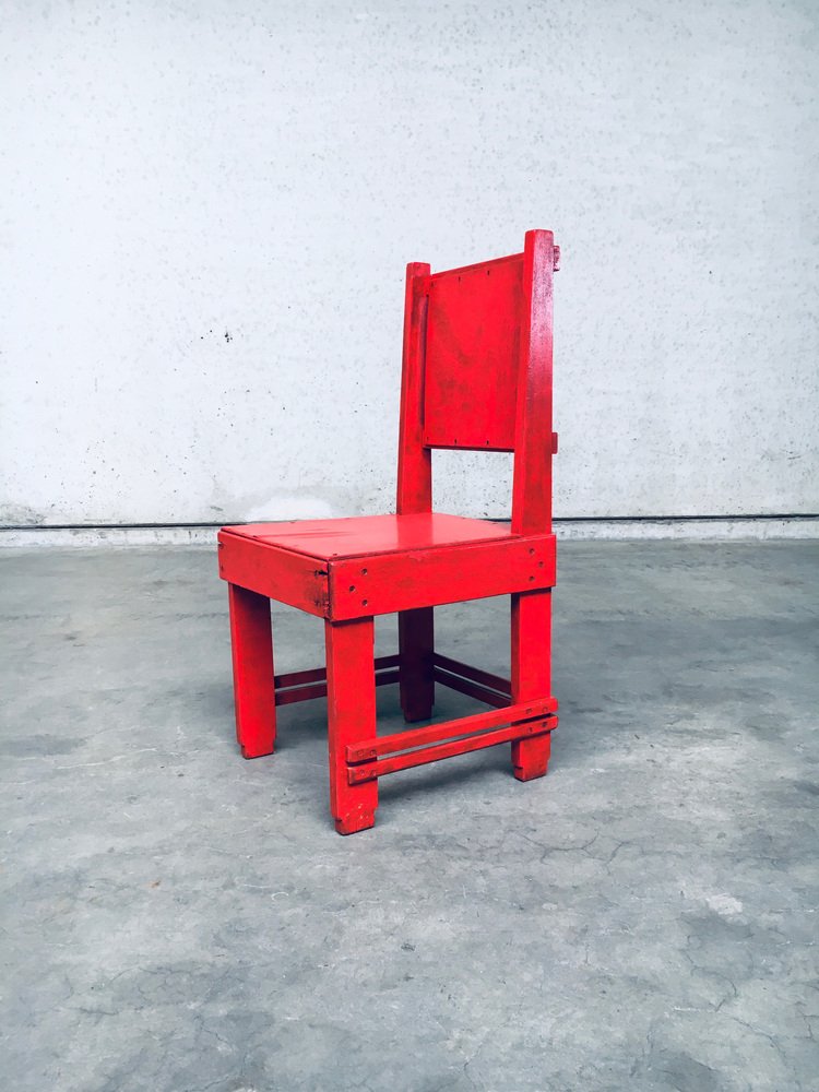 De Stijl Movement Design Red Chair attributed to Jan Wils, Netherlands, 1920s