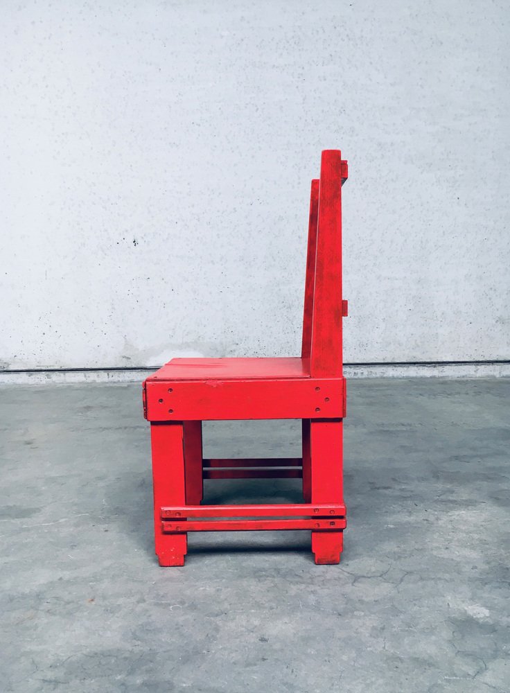 De Stijl Movement Design Red Chair attributed to Jan Wils, Netherlands, 1920s