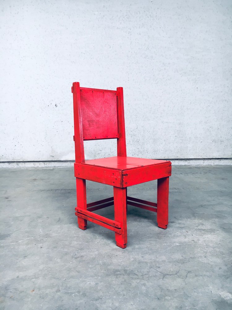 De Stijl Movement Design Red Chair attributed to Jan Wils, Netherlands, 1920s