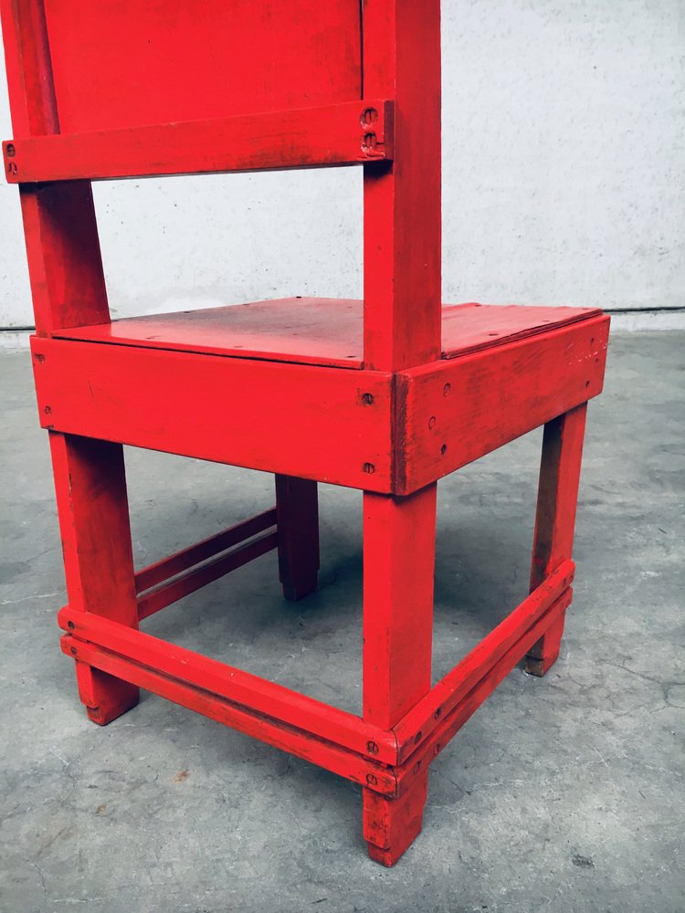 De Stijl Movement Design Red Chair attributed to Jan Wils, Netherlands, 1920s