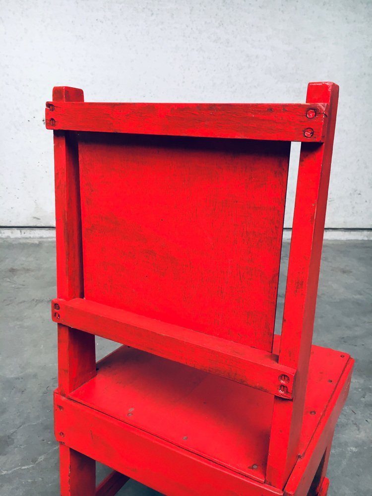 De Stijl Movement Design Red Chair attributed to Jan Wils, Netherlands, 1920s