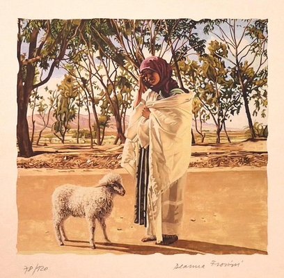 Deanna Frosini - Tunisian Shepherdess - Original Lithograph on Paper - 1990s-ZCI-837043