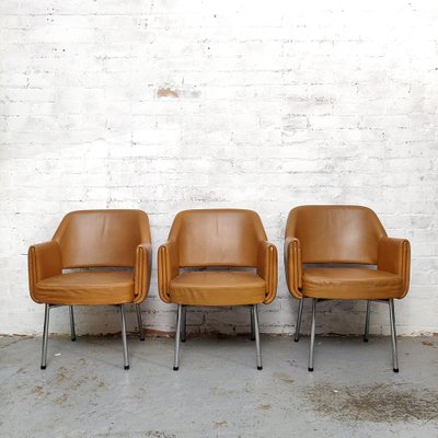 Deauville Leather Armchairs by Marc and Pierre Simon for Airborne, 1960s-CQZ-971369