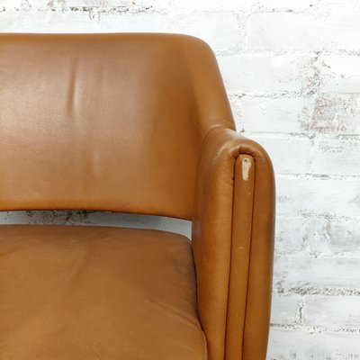 Deauville Leather Armchairs by Marc and Pierre Simon for Airborne, 1960s-CQZ-971369