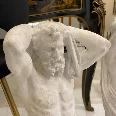 Debert, Atlas and Atlantes Sculptures, 1874, Plaster, Set of 3-RFP-2029039