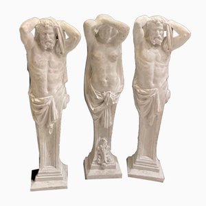 Debert, Atlas and Atlantes Sculptures, 1874, Plaster, Set of 3-RFP-2029039