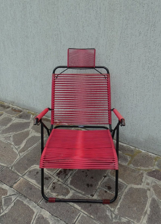 Deckchair with Headrest in PVC and Metal by Zanchi Alabarda, 1960s