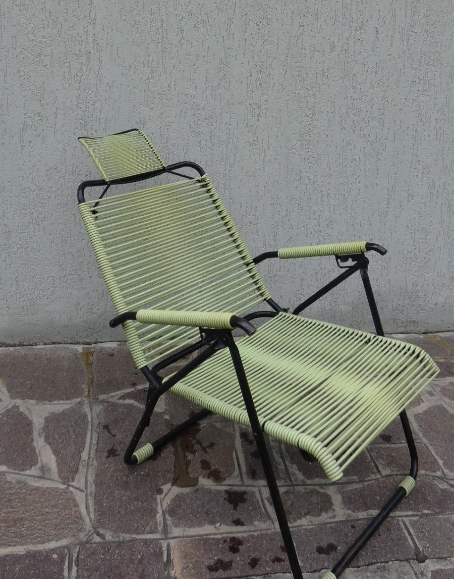 Deckchair with Headrest in PVC and Metal by Zanchi Alabarda, 1960s