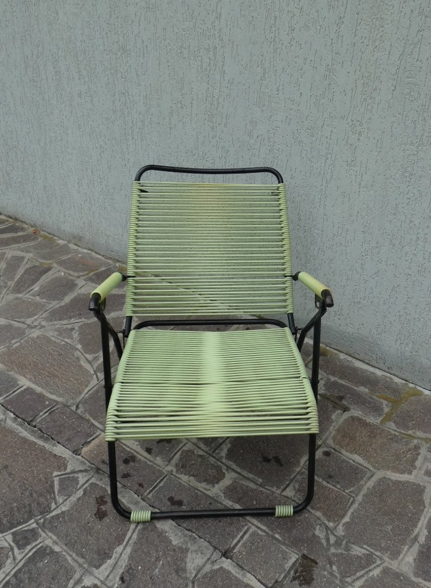 Deckchair with Headrest in PVC and Metal by Zanchi Alabarda, 1960s