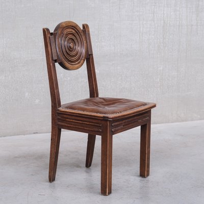 Deco French Oak Dining Chairs in the style of Dudouyt, Set of 6-JRP-1431697