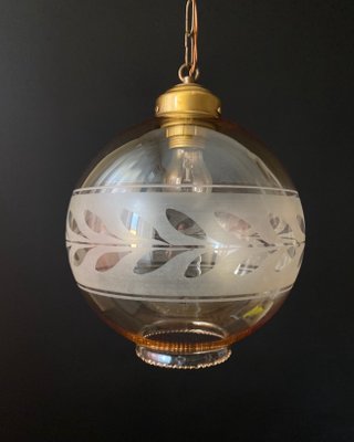 Decorated Glass Ball Ceiling Light, 1950s-XRG-2041799