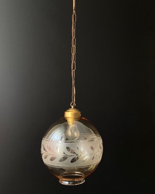 Decorated Glass Ball Ceiling Light, 1950s-XRG-2041799