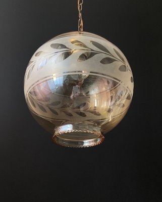 Decorated Glass Ball Ceiling Light, 1950s-XRG-2041799