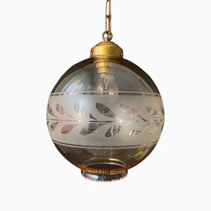 Decorated Glass Ball Ceiling Light, 1950s-XRG-2041799