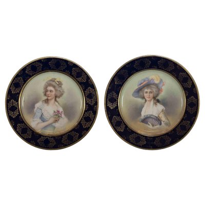 Decorated Plates, Early 20th Century, Set of 2-ZCI-1411235