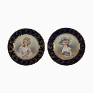 Decorated Plates, Early 20th Century, Set of 2-ZCI-1411235