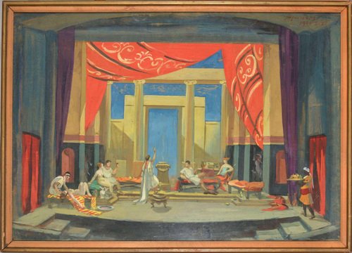 Decorations for the Play Spartak, Tempera on Board, 20th Century