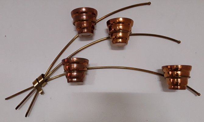 Decorative Brass & Copper Wall Planters, 1970s-HOI-867763