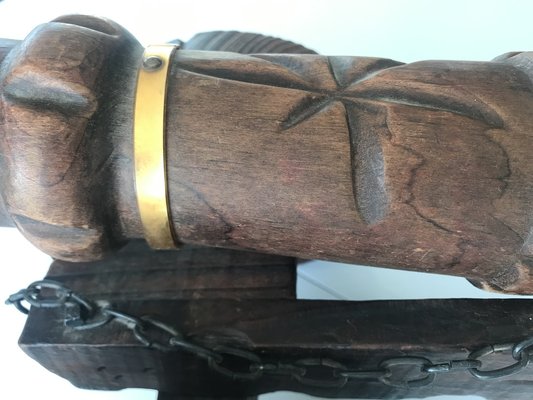 Decorative Carved Wooden Cannon,1950s-WQQ-1209392